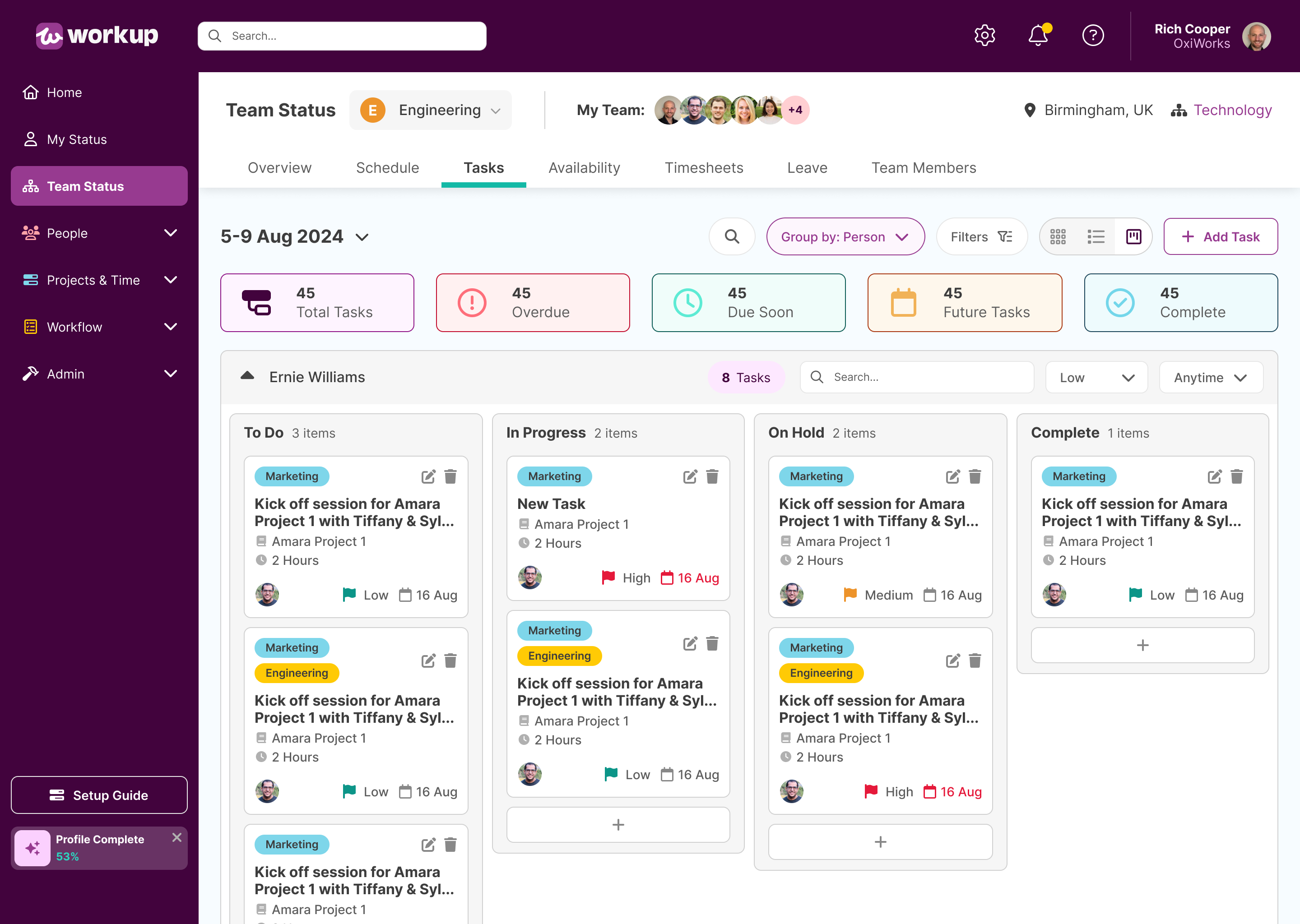Candidate profile screenshot